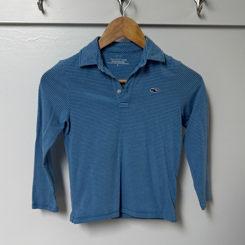 Vineyard Vines Kids Polo in Blue Stripes